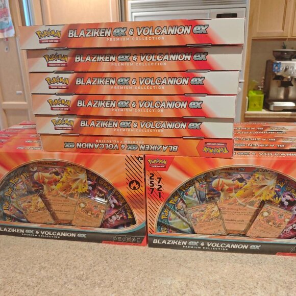 Pokémon TCG: Blaziken ex & Volcanion ex Premium Collection - 2025 Amazon Holiday - Picture 2 of 2